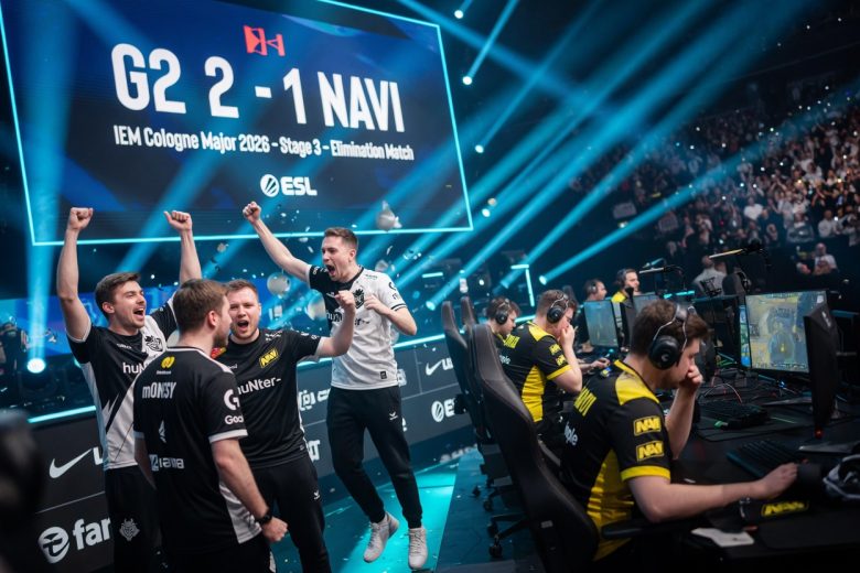 G2 Esports świętuje zwycięstwo 2–1 nad NAVI na scenie IEM Cologne Major 2026; na
